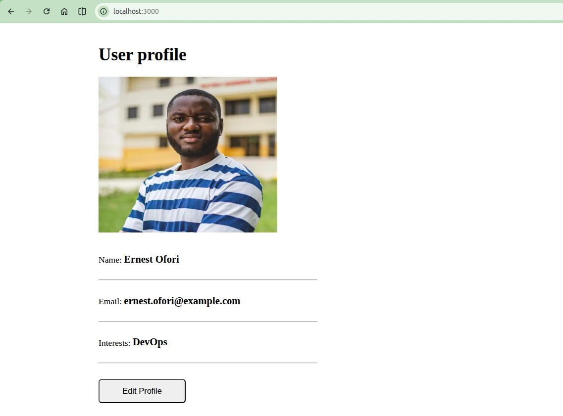 Automated CI/CD Pipeline for user profile web App.